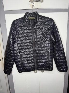 J.Crew Men's Lightweight Quilted Puffer Down Jacket Medium Black Packable
